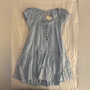 Free People Light Blue Mini Summer Dress